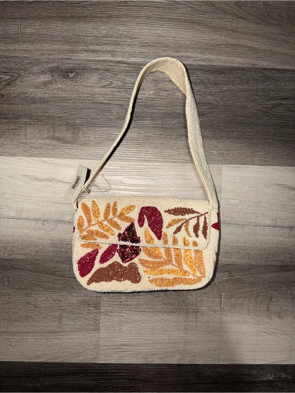 Fall beaded shoulder bag